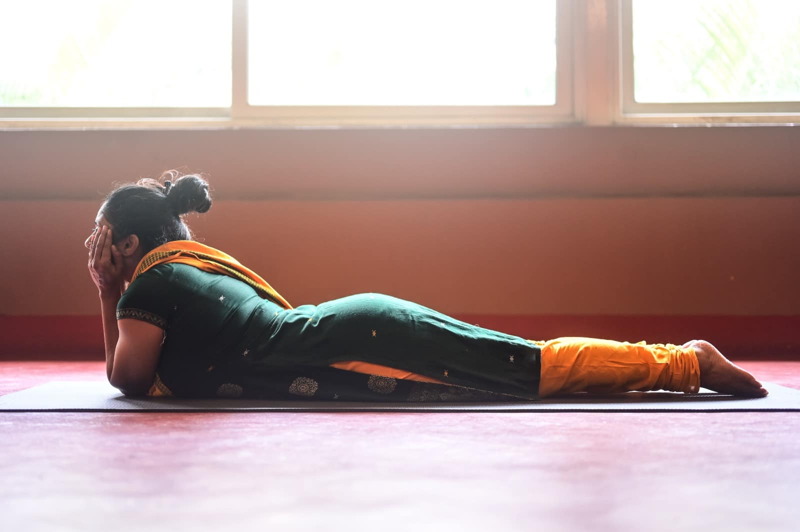 Big Island Yoga Center - POSE OF THE WEEK: Makarasana English translation:  Crocodile Pose Benefits of the pose: This pose aids in opening the chest  and shoulder as well as aiding in