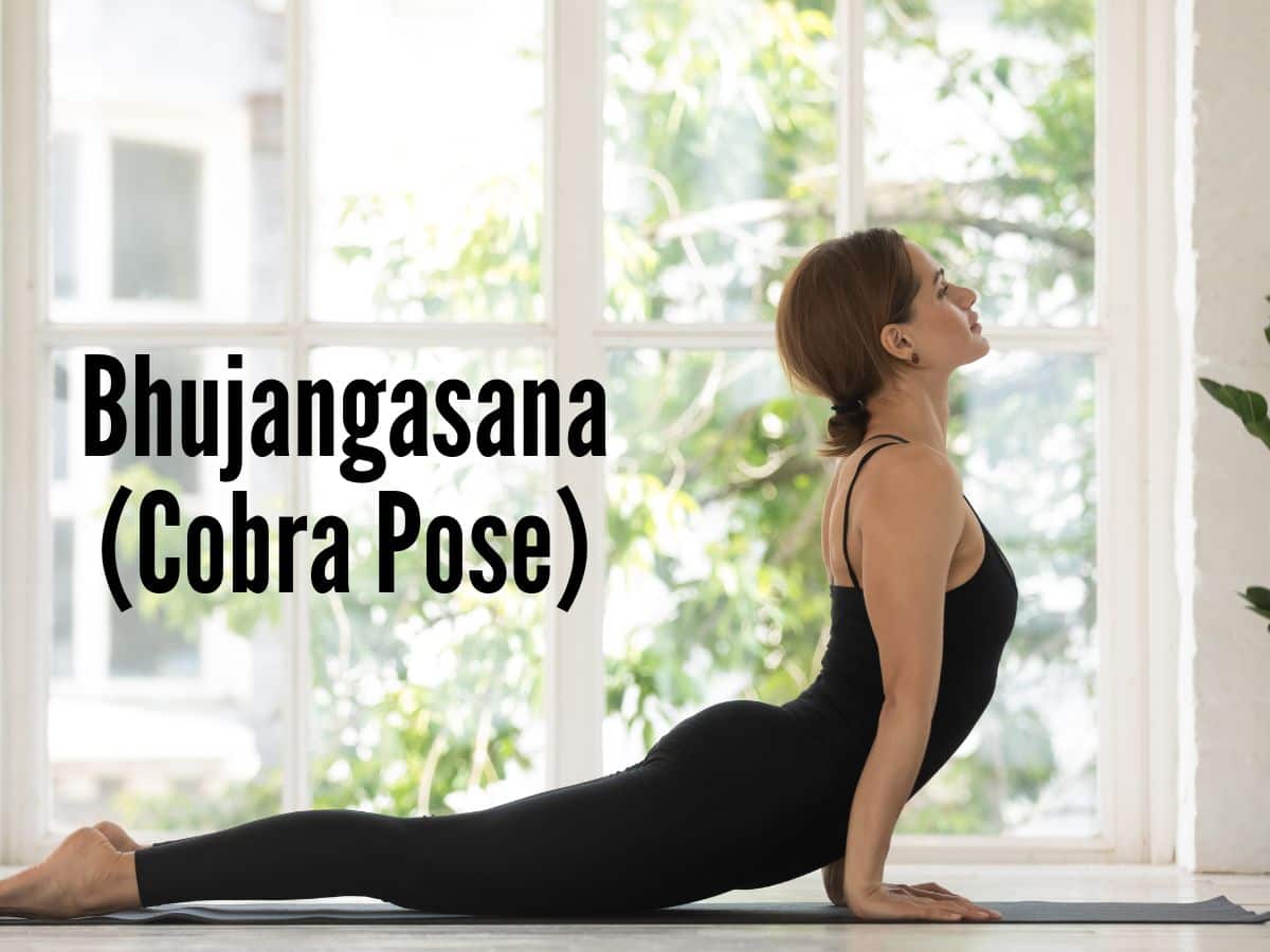 young woman doing yoga asana Bhujangasana Cobra Pose Stock Photo - Alamy