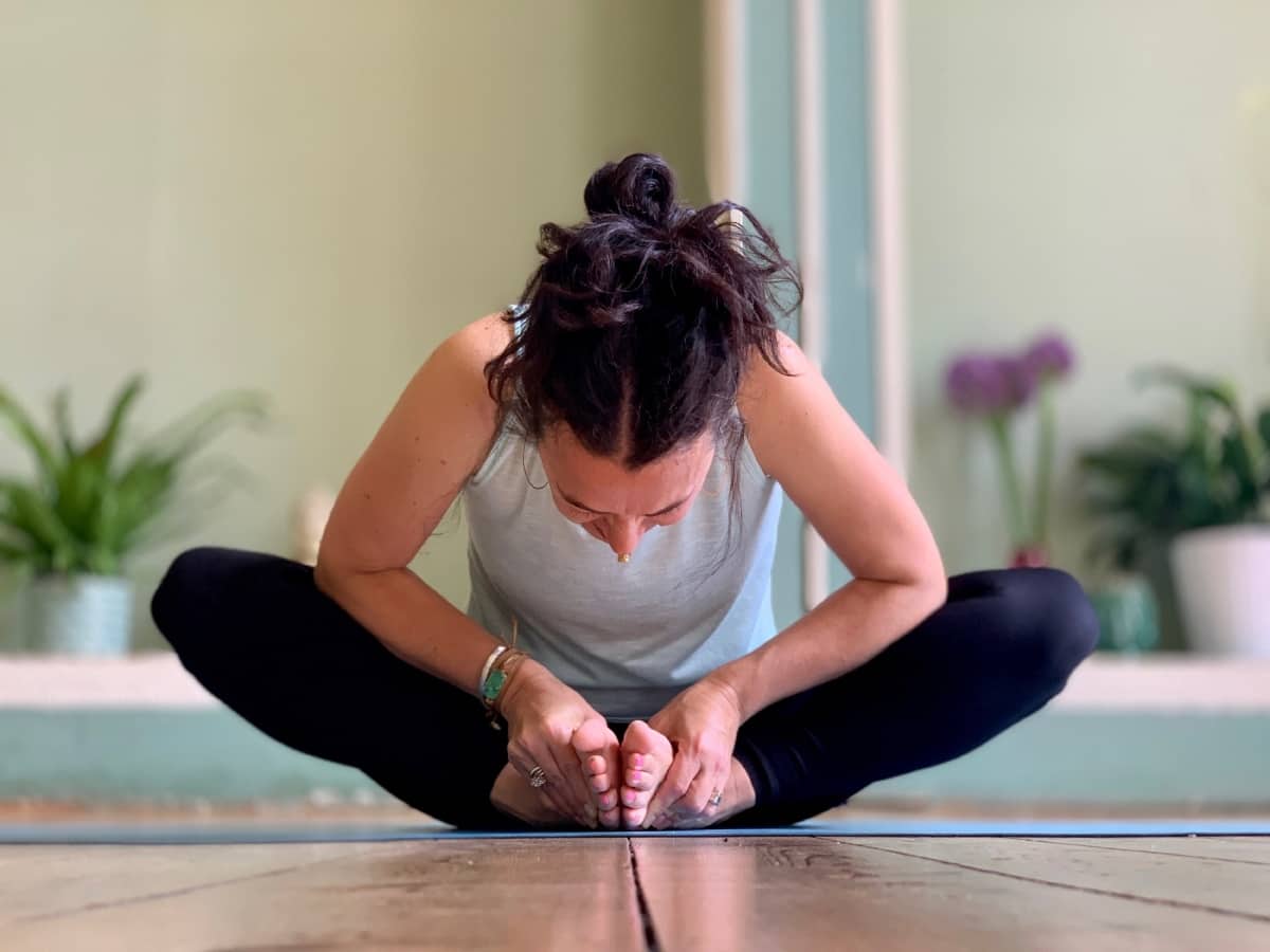 How to Do Prenatal Yoga Cobbler Pose | Pregnancy Workout - YouTube