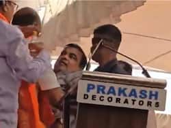 Union Minister Nitin Gadkari Faints During Speech at Maharashtra Rally: "Due To Heat, Fine Now"