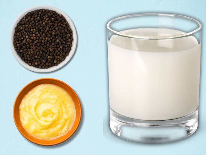 Doodh Me Kali Mirch Aur Ghee Milakar Peene Ke Fayde दूध में काली