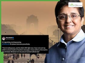 Kiran Bedi Says Delhi Pollution ‘Feels Like Covid’ as AQI Hits 587 — Calls for Urgent PMO Action Kiran Bedi Says Delhi Pollution ‘Feels Like Covid’ as AQI Hits 587 — Calls for Urgent PMO Action