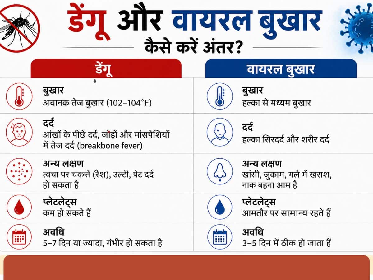 dengue and viral fever difference