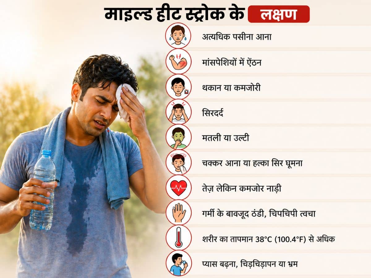 mild heat stroke symptoms