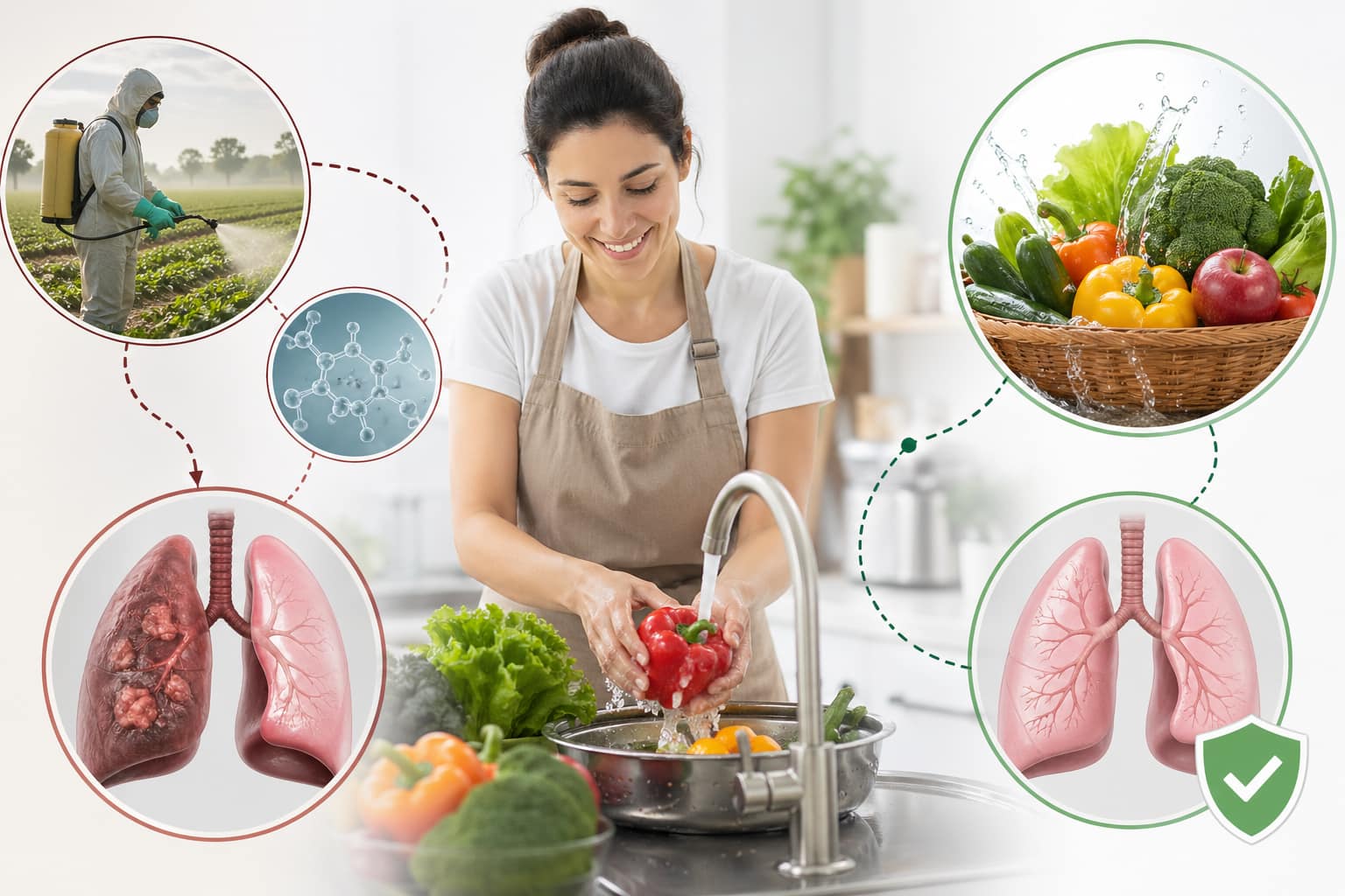 washing thoroughly vegetable and fruits is safe