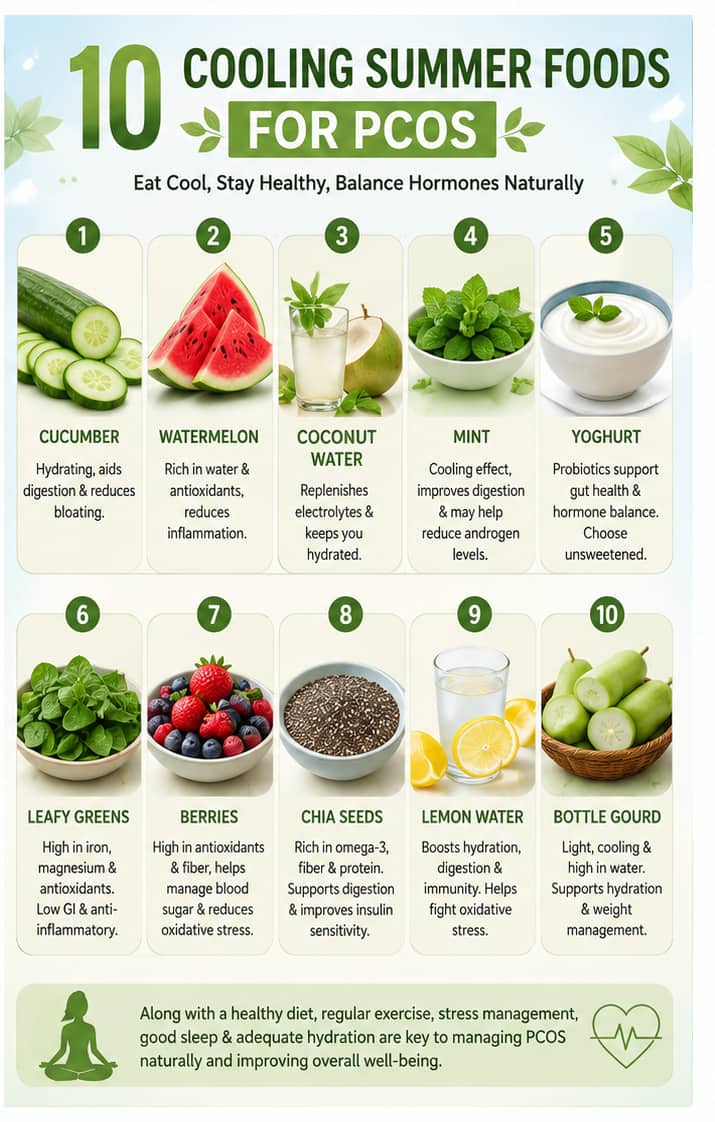 Cooling summer foods for PCOS