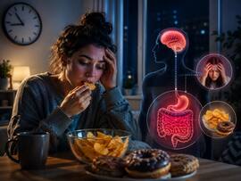 Eating after 9 pm? Study finds stress and late-night snacking may double gut health risks