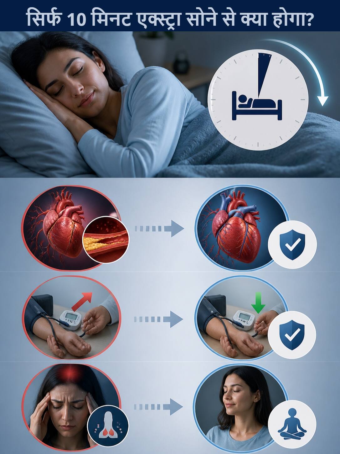 heart heath benefits of sleeping 10 minutes extra