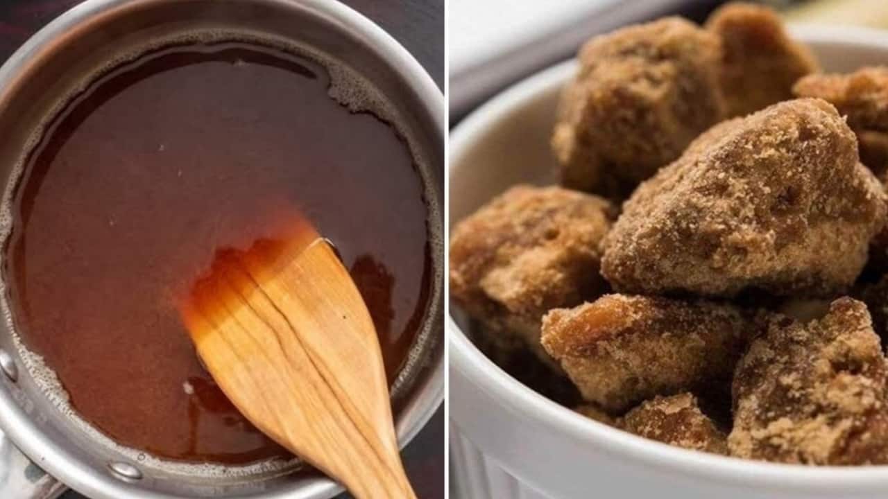 गुड़ में आयरन और कैल्शियम पाया जाता है।